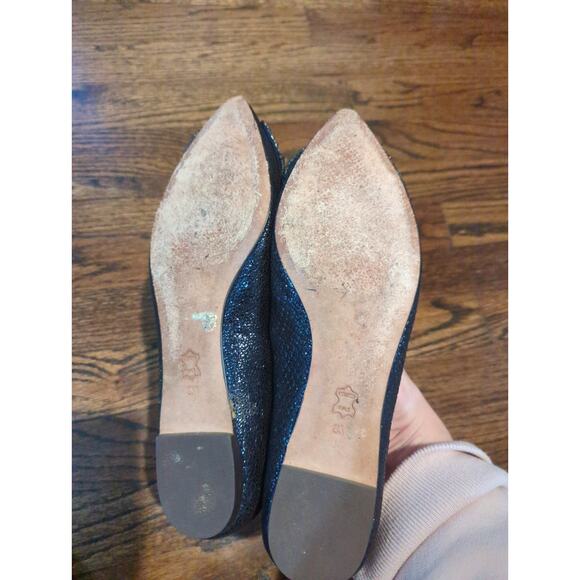 Tory Burch Navy Vanessa Crystal Bow Pointy Toe Flats - Picture 7 of 7